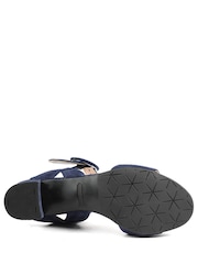 Jones Bootmaker Navy Suede Garnett Smart Leather Sandals - Image 5 of 6