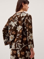 Monsoon Esther Floral Linen Blend Top - Imaginea 2 din 6