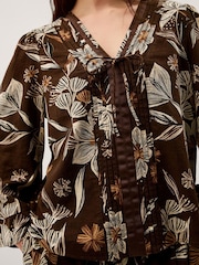 Monsoon Esther Floral Linen Blend Top - Imaginea 4 din 6