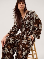 Monsoon Esther Floral Linen Blend Top - Imaginea 5 din 6