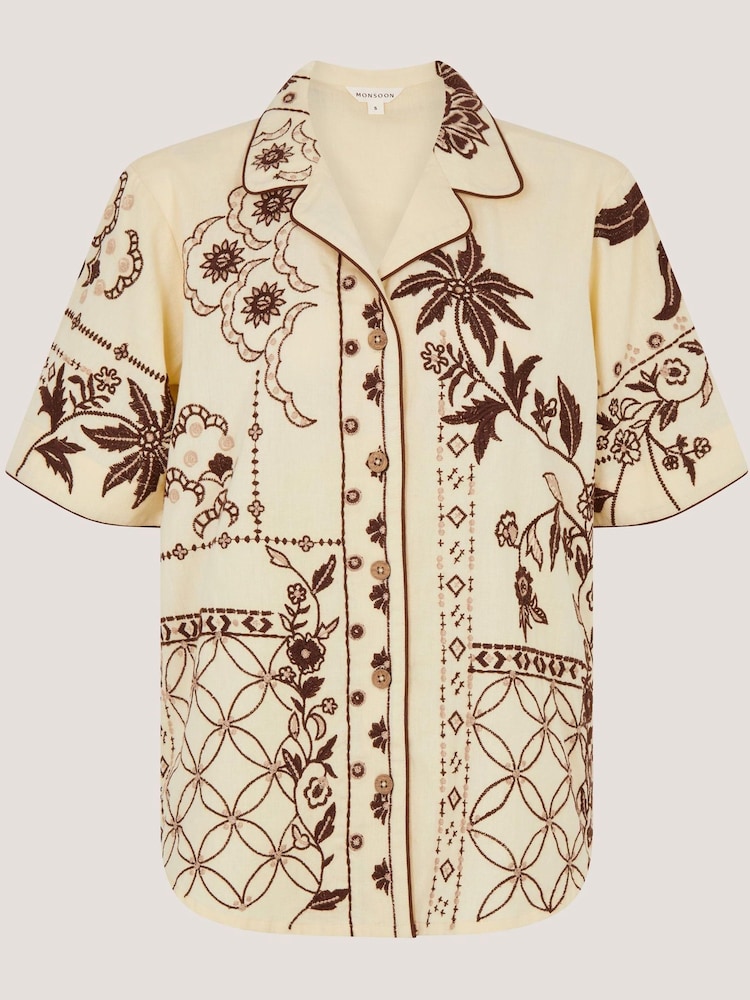 Monsoon Carly Tropical Embroidered Shirt - Imaginea 5 din 5