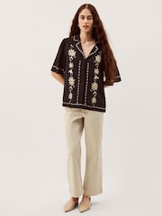Monsoon Black Wren Floral Embroidered Shirt - Image 3 of 5