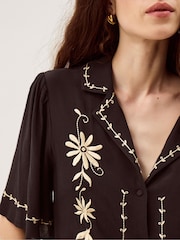 Monsoon Black Wren Floral Embroidered Shirt - Image 5 of 5