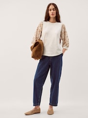 Monsoon Cream Freya Embroidered Sleeve Top - Image 3 of 5