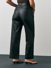 Black Hourglass Faux Leather Wide Leg Trousers - Image 3 of 4