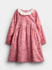 JoJo Maman Bébé Dark Red Woodland Character Dress & Knitted Vest Set - Image 2 of 7