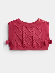 JoJo Maman Bébé Dark Red Woodland Character Dress & Knitted Vest Set - Image 4 of 7