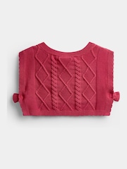 JoJo Maman Bébé Dark Red Woodland Character Dress & Knitted Vest Set - Image 5 of 7