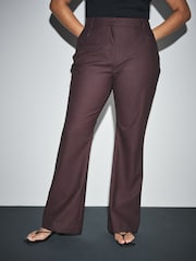 Burgundy Red Hourglass Faux Leather Bootcut Trousers - Image 2 of 4