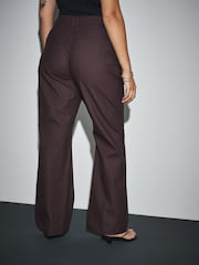 Burgundy Red Hourglass Faux Leather Bootcut Trousers - Image 3 of 4