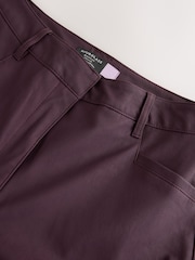 Burgundy Red Hourglass Faux Leather Bootcut Trousers - Image 7 of 7