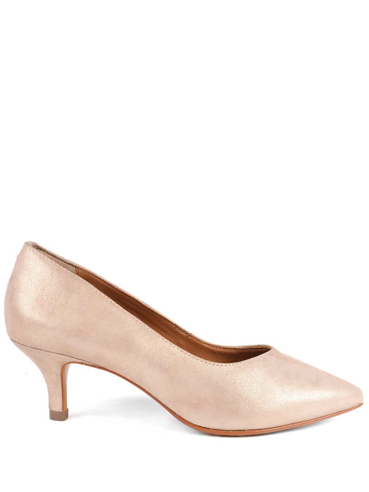 Jones Bootmaker Gold Leather Yulia Stiletto-Heeled Court Shoes - Image 1 of 5