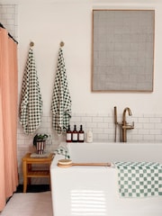 SlowTide Sage Mate Cotton Printed Patterned Bath Towel - Image 4 of 6