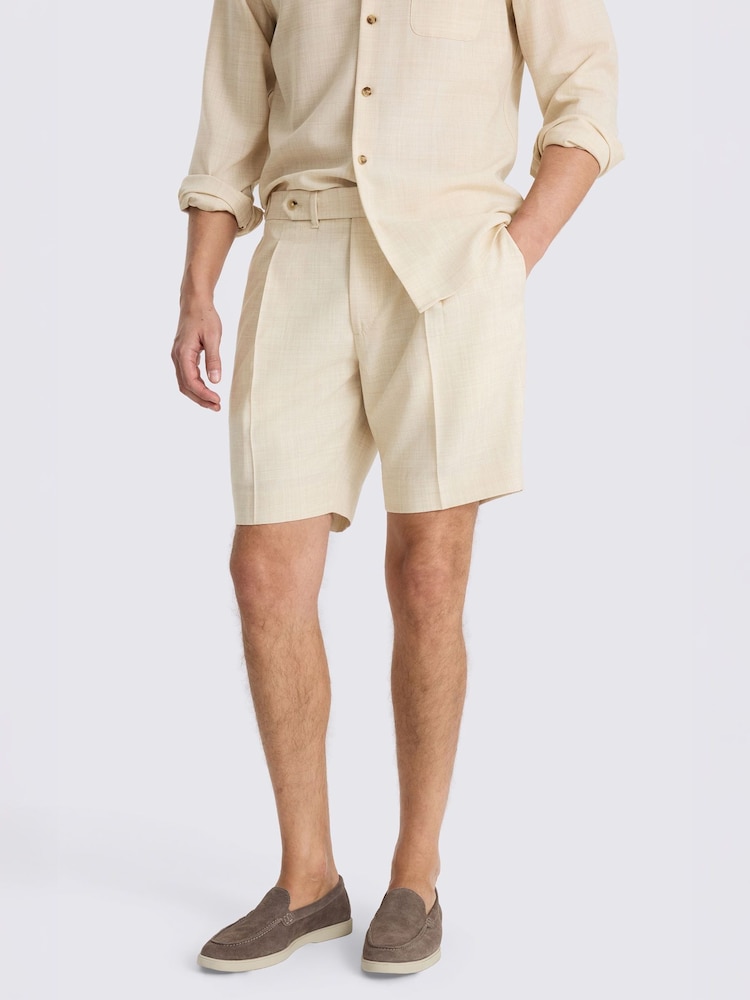 MOSS Natural Wool Pleated Shorts - Image 1 of 4