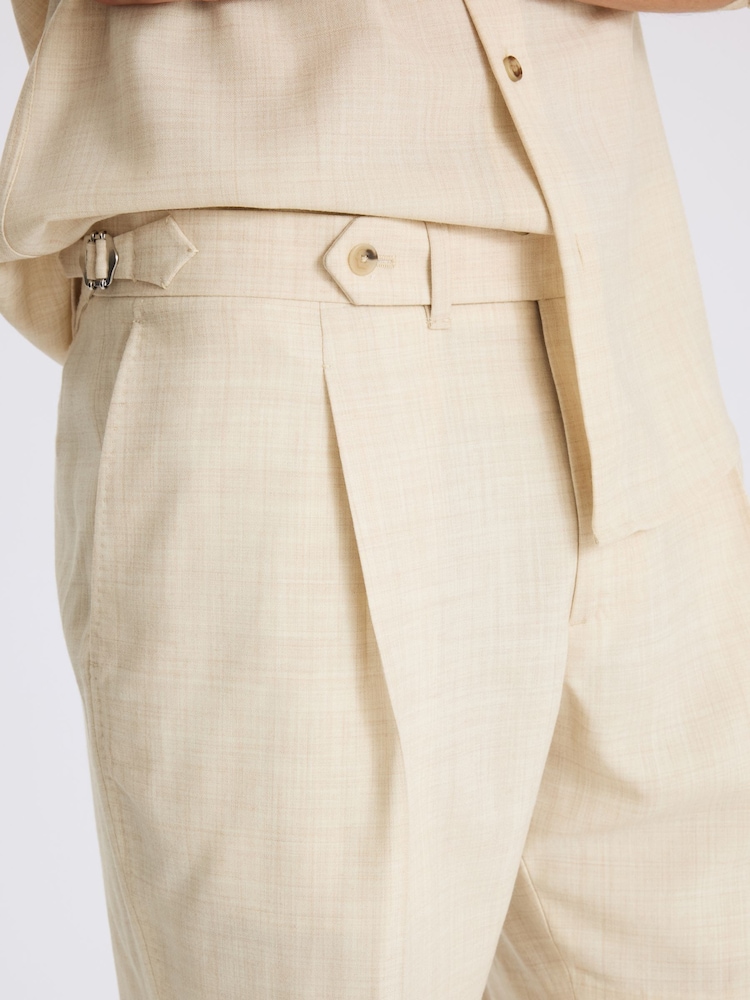 MOSS Natural Wool Pleated Shorts - Image 2 of 4