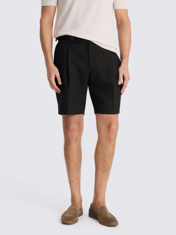 MOSS Black Wool Pleated Shorts - Image 1 of 3