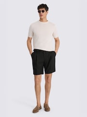 MOSS Black Wool Pleated Shorts - Image 2 of 3