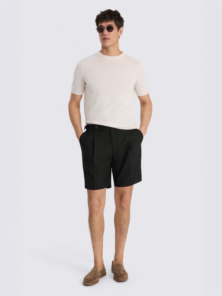 MOSS Black Wool Pleated Shorts - Image 2 of 3