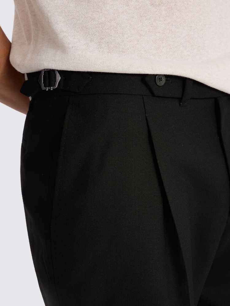 MOSS Black Wool Pleated Shorts - Image 3 of 3