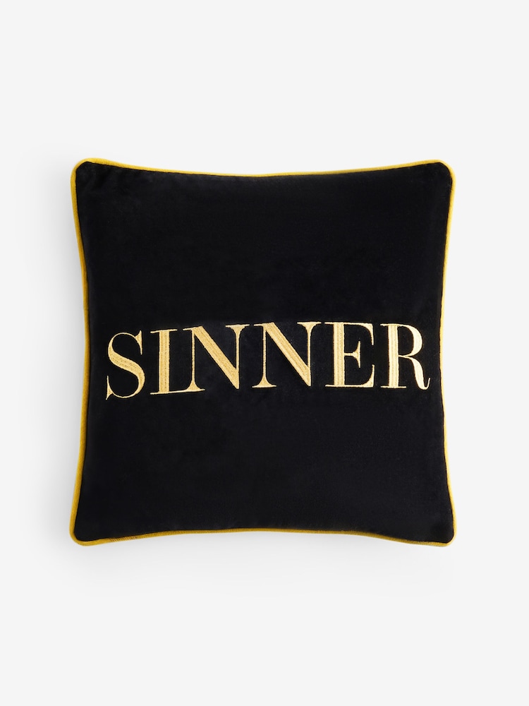 Rockett St George Black Saint Sinner Cushion - Image 7 of 7 Rockett St George Black Saint Sinner Cushion - Image 7 of 7