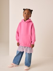 Pink - Lace Hem Hoodie (3-16yrs) - រូបភាព 2 នៃ 8