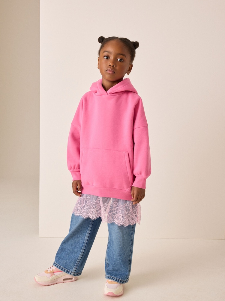 Pink - Lace Hem Hoodie (3-16yrs) - រូបភាព 2 នៃ 8 Pink - Lace Hem Hoodie (3-16yrs) - រូបភាព 2 នៃ 8