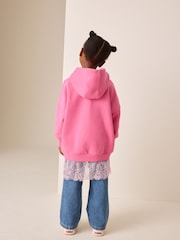 Pink - Lace Hem Hoodie (3-16yrs) - រូបភាព 3 នៃ 8