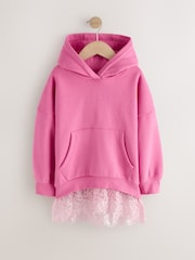 Pink - Lace Hem Hoodie (3-16yrs) - រូបភាព 5 នៃ 8
