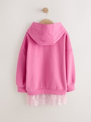 Pink - Lace Hem Hoodie (3-16yrs) - រូបភាព 6 នៃ 8