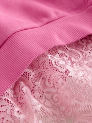 Pink - Lace Hem Hoodie (3-16yrs) - រូបភាព 7 នៃ 8