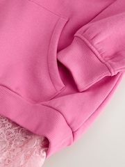 Pink - Lace Hem Hoodie (3-16yrs) - រូបភាព 8 នៃ 8