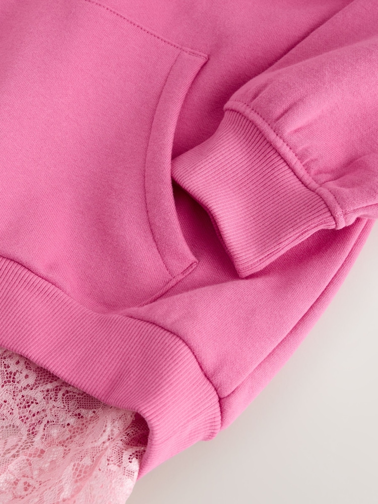 Pink - Lace Hem Hoodie (3-16yrs) - រូបភាព 8 នៃ 8 Pink - Lace Hem Hoodie (3-16yrs) - រូបភាព 8 នៃ 8