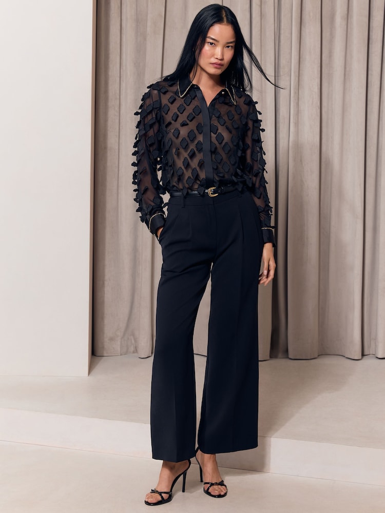 Lipsy Chain Detail Textured Woven Shirt - Imaginea 2 din 5