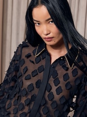 Lipsy Chain Detail Textured Woven Shirt - Imaginea 4 din 5
