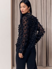 Lipsy Chain Detail Textured Woven Shirt - Imaginea 5 din 5