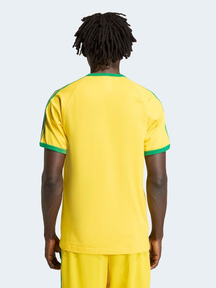 adidas Originals Yellow 3 Stripes T-Shirt - Image 2 of 6