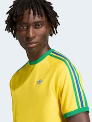 adidas Originals Yellow 3 Stripes T-Shirt - Image 4 of 6