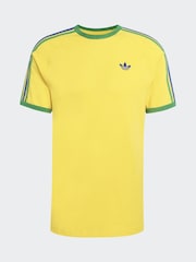 adidas Originals Yellow 3 Stripes T-Shirt - Image 6 of 6