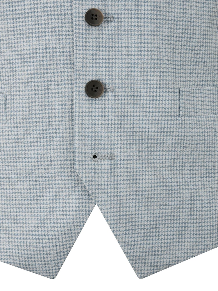 Skopes Blue Aurelio Houndstooth Check Waistcoat - Image 5 of 5 Skopes Blue Aurelio Houndstooth Check Waistcoat - Image 5 of 5