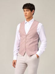 Skopes Red Aurelio Houndstooth Check Waistcoat - Image 3 of 6