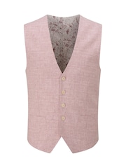 Skopes Red Aurelio Houndstooth Check Waistcoat - Image 5 of 6