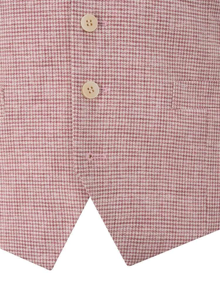 Skopes Red Aurelio Houndstooth Check Waistcoat - Image 6 of 6 Skopes Red Aurelio Houndstooth Check Waistcoat - Image 6 of 6