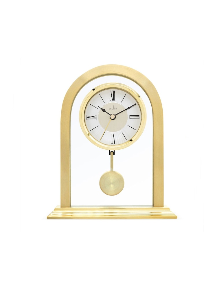 Acctim Clocks Gold Tone Colney Glass and Metal Table Clock - Image 2 of 6
