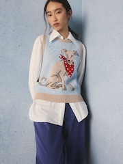 Cath Kidston Blue Dog Joy Knitted Tank Top - Image 4 of 6