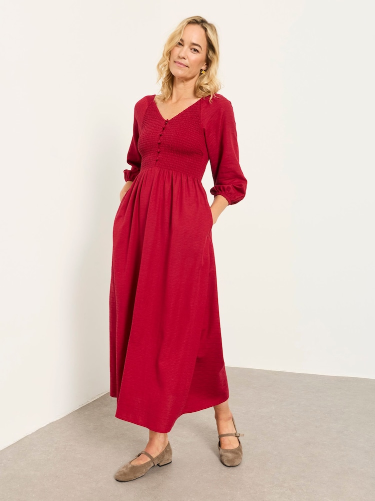 FatFace Adele Red Petite Midi Dress - Image 1 of 5