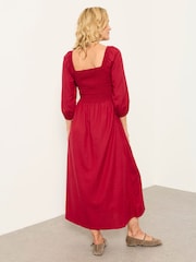 FatFace Adele Red Petite Midi Dress - Image 2 of 5