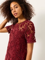 Rosa rosa - Vestido de renda FatFace - Imagem 3 de 5