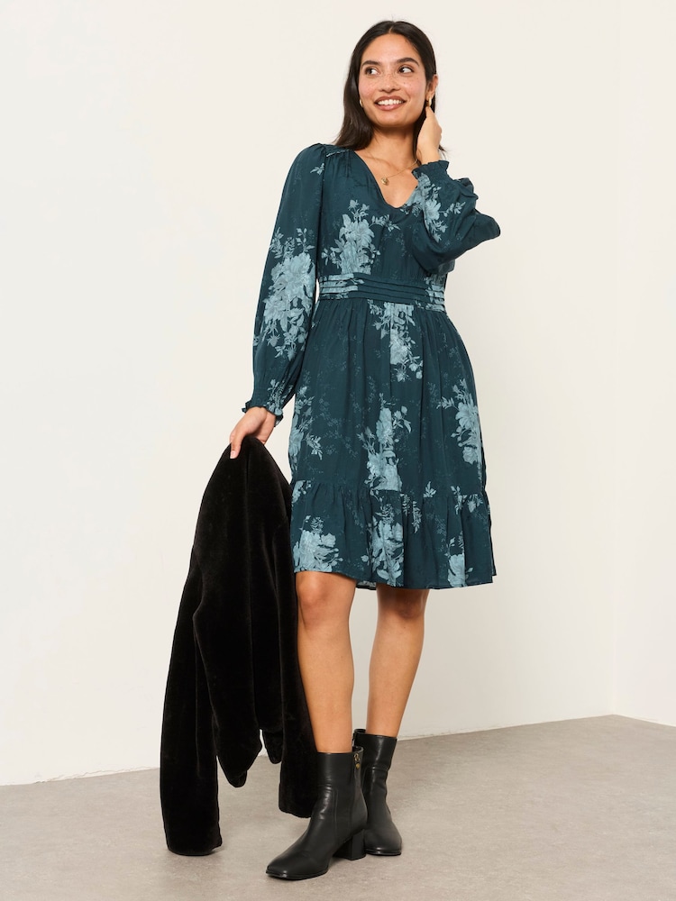 Rose retombante bleu sarcelle - Robe FatFace - Image 1 sur 6 Rose retombante bleu sarcelle - Robe FatFace - Image 1 sur 6
