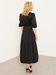 FatFace Libby Black Polka Petite Midi Dress - Image 4 of 5
