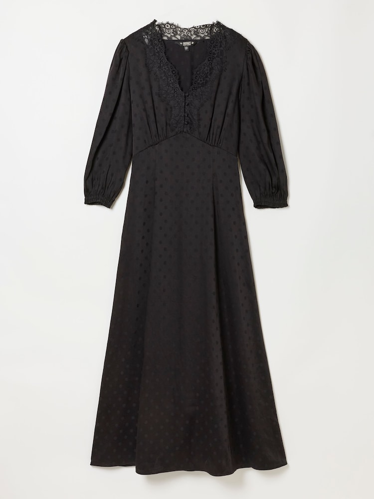 FatFace Libby Black Polka Petite Midi Dress - Image 5 of 5 FatFace Libby Black Polka Petite Midi Dress - Image 5 of 5